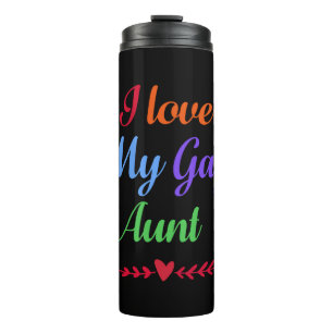 Ich Liebe meine Gay Tante GAY PRIDE RAINBOW LGBT Thermosbecher