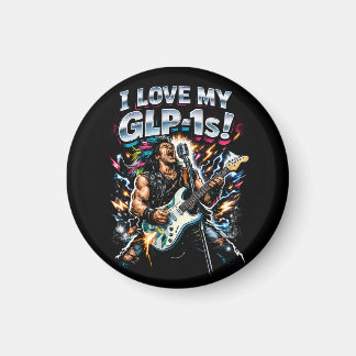 Ich liebe meine GLP-1s Rock-Gitarrist Neon-Grafik Magnet