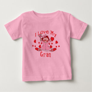 Ich Liebe meine Gran Rag Puppe & Herz Baby T-shirt