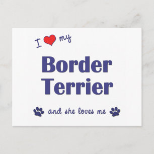 Ich Liebe meine Grenzerde (Weiblicher Hund) Postkarte