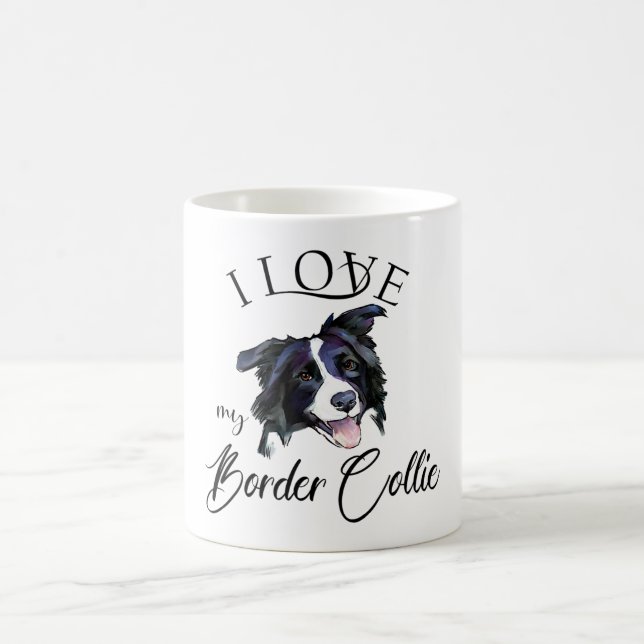 Ich Liebe meine Grenzkollie Kaffeetasse (Mittel)