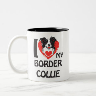 Ich Liebe meine Grenzkollie - Niedlich & stolz Hun Zweifarbige Tasse