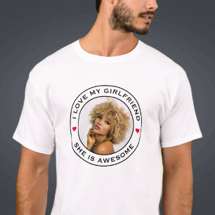 Ich liebe meine großartige Freundin Foto Text Herz T-Shirt