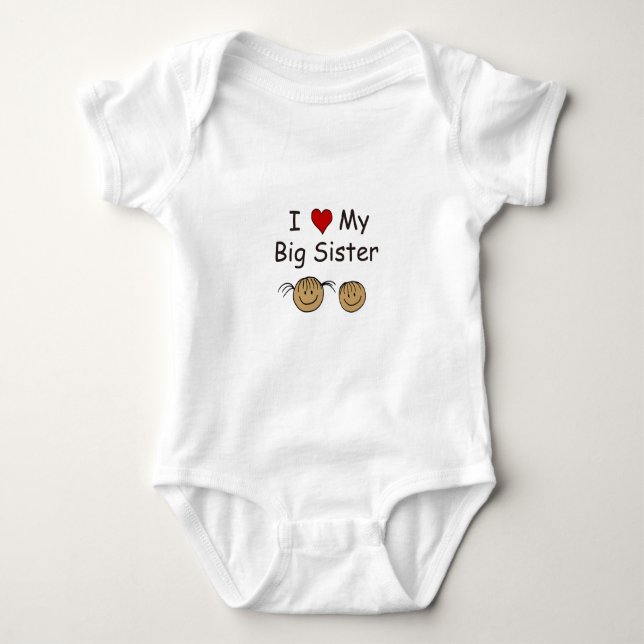 Ich Liebe meine große Schwester! Baby Strampler (Vorderseite)