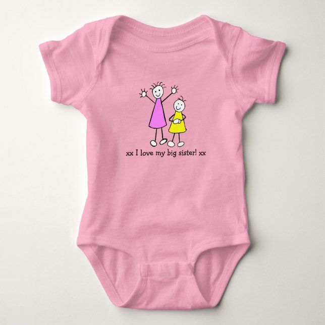 Ich Liebe meine große Schwester Baby Strampler (Vorderseite)