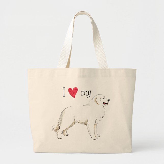 Ich Liebe meine großen Pyrenäen Große Tote Tasche (Vorne)