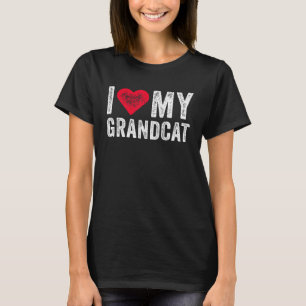 Ich Liebe meine Großkatze Rotes Herz Katze Pet Fun T-Shirt