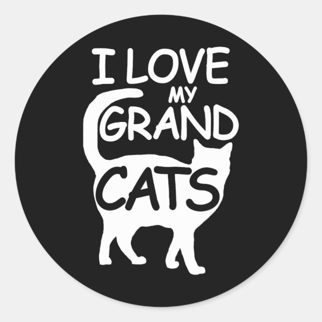 Ich Liebe meine Großkatzen Oma Oma Cat Vater Runder Aufkleber (Vorderseite)