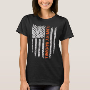 Ich Liebe meine Handball-Amerikanische Flagge T-Shirt