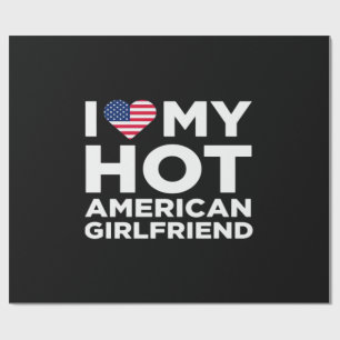 Ich liebe meine heiße amerikanische Freundin Geschenkpapier