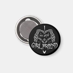 Ich Liebe meine heiße Freundin Halloween Skeleton  Magnet