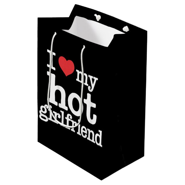 Ich Liebe meine heiße Freundin Valentine's Day GF  Mittlere Geschenktüte (Vorderseite Schrägansicht)