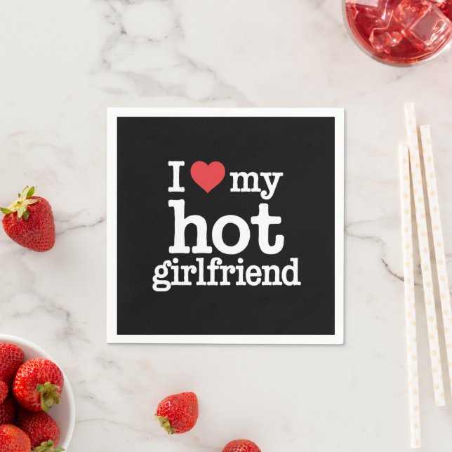 Ich Liebe meine heiße Freundin Valentine's Day GF  Serviette (Beispiel)
