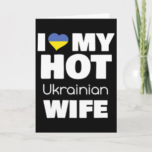 Ich liebe meine heiße ukrainische Frau, die mit he Karte