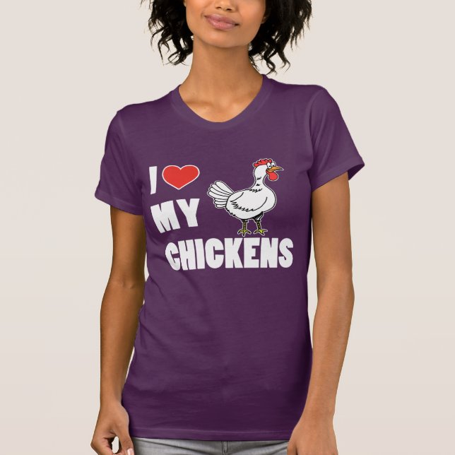 Ich Liebe meine Hühner (AUF DUNKELN) T-Shirt (Vorderseite)