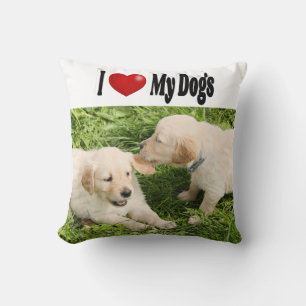 Ich liebe meine Hunde Foto Kissen