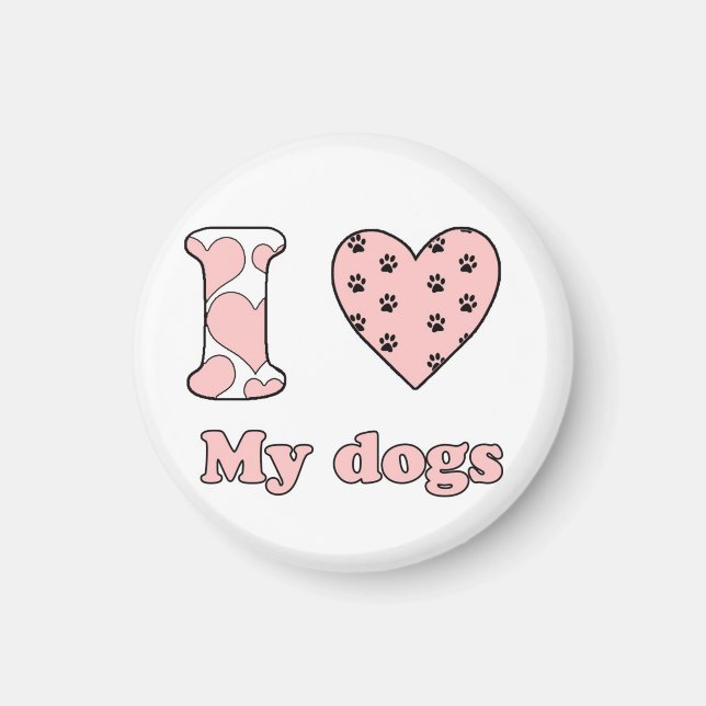 Ich Liebe meine Hunde Magnet (Vorne)