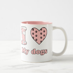 Ich Liebe meine Hunde Zweifarbige Tasse