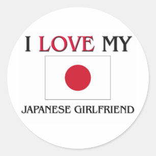 Ich Liebe meine japanische Freundin Runder Aufkleber