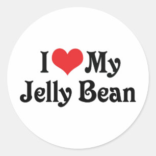 Ich liebe meine Jelly Bean Runder Aufkleber