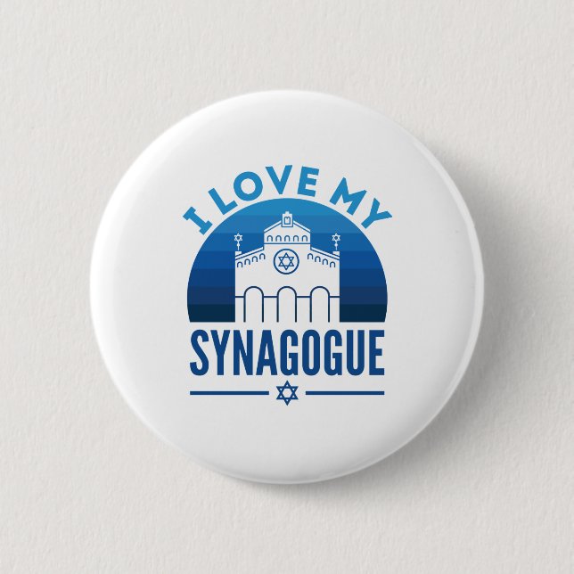Ich Liebe meine jüdische Religion in der Synagoge Button (Vorderseite)