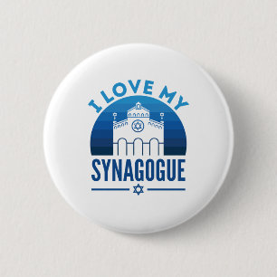 Ich Liebe meine jüdische Religion in der Synagoge Button
