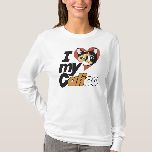 Ich Liebe meine KALICO-Katze T-Shirt (Vorderseite)