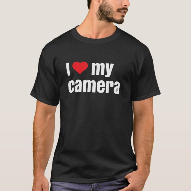Ich Liebe meine Kamera Fotograf Geschenk für Männe T-Shirt (Vorderseite)
