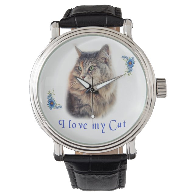 Ich Liebe meine Katze Armbanduhr (Vorderseite)