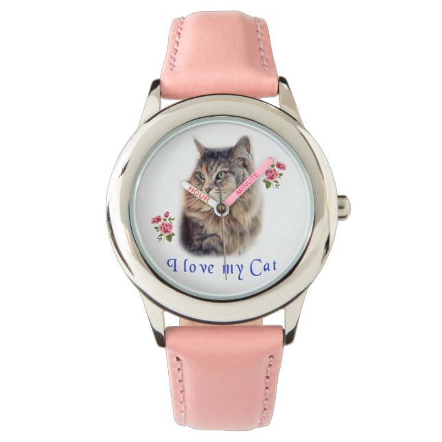 Ich Liebe meine Katze Armbanduhr (Vorderseite)