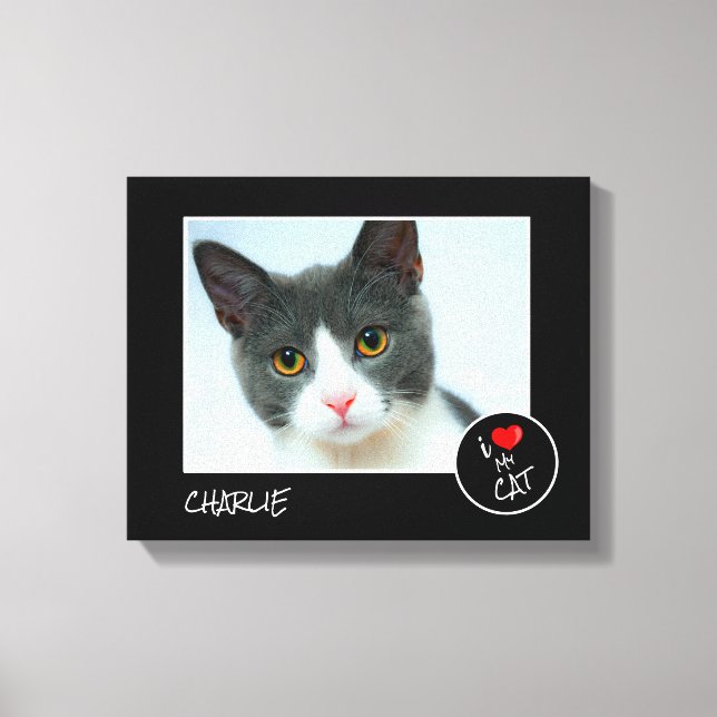 Ich Liebe meine Katze, benutzerdefiniertes Foto -  Leinwanddruck (Vorderseite)