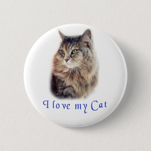 Ich Liebe meine Katze Button (Vorderseite)