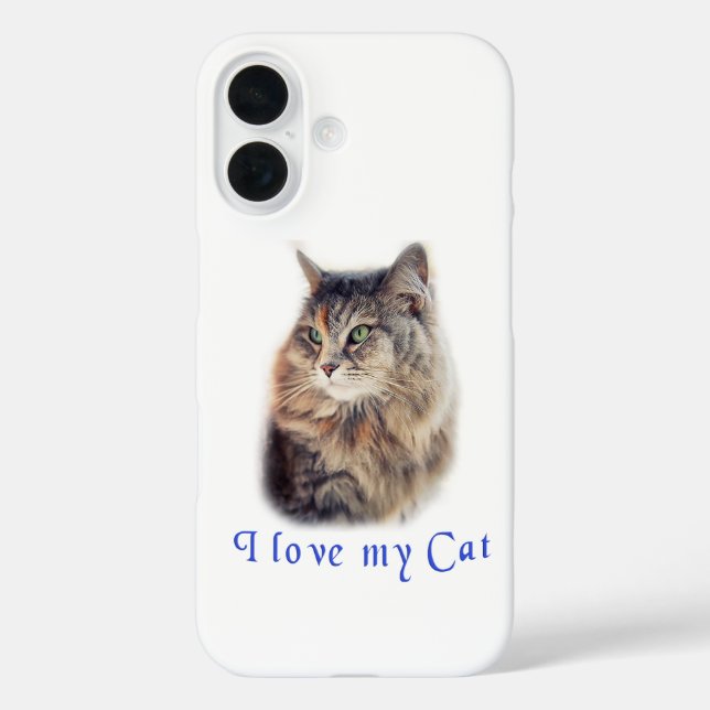 Ich Liebe meine Katze iPhone 16 Hülle (Rückseite)