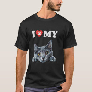 Ich liebe meine Katze Korat Kätzchen Lustige Katze T-Shirt