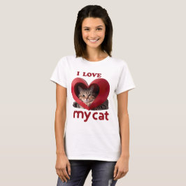 Ich Liebe meine Katze liebenswertes Design T-Shirt