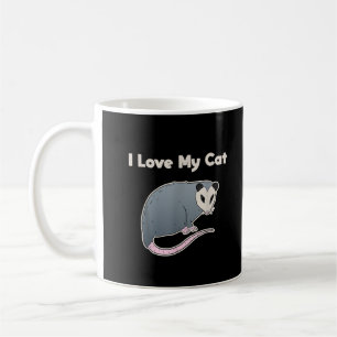 Ich liebe meine Katze lustiger Opossum Kaffeetasse