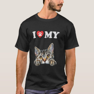Ich liebe meine Katze Pixie Bob Kätzchen Lustiger  T-Shirt