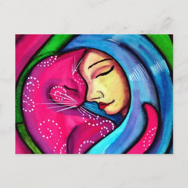 Ich Liebe meine Katze Postkarte (Vorderseite)