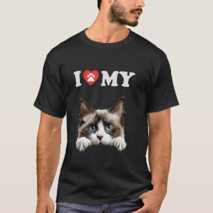 Ich liebe meine Katze Snowshoe Kitten Lustige Katz T-Shirt