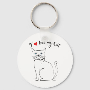 Ich liebe meine Katze, süß, cool Schlüsselanhänger