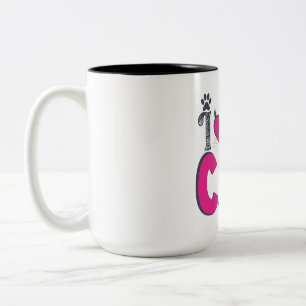 Ich liebe meine Katze – Süßes Katzenliebhaber-Desi Zweifarbige Tasse