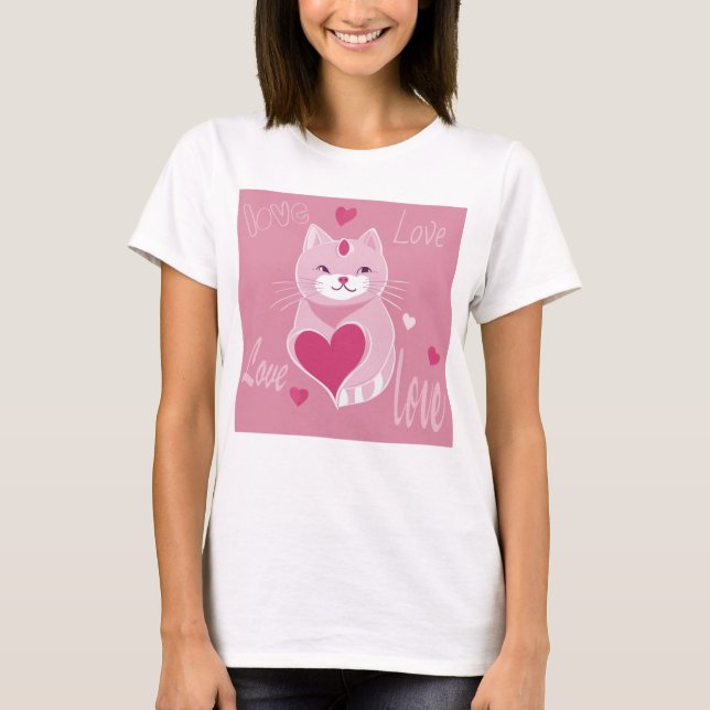 Ich Liebe meine Katze T-Shirt (Vorderseite)