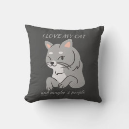 ICH LIEBE MEINE KATZE UND VIELLEICHT 3 PERSONEN ni Kissen