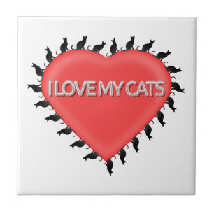 Ich Liebe meine Katzen Fliese