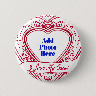 Ich Liebe meine Katzen! Foto Red Hearts Button