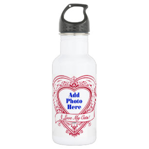 Ich Liebe meine Katzen! Foto Red Hearts Trinkflasche