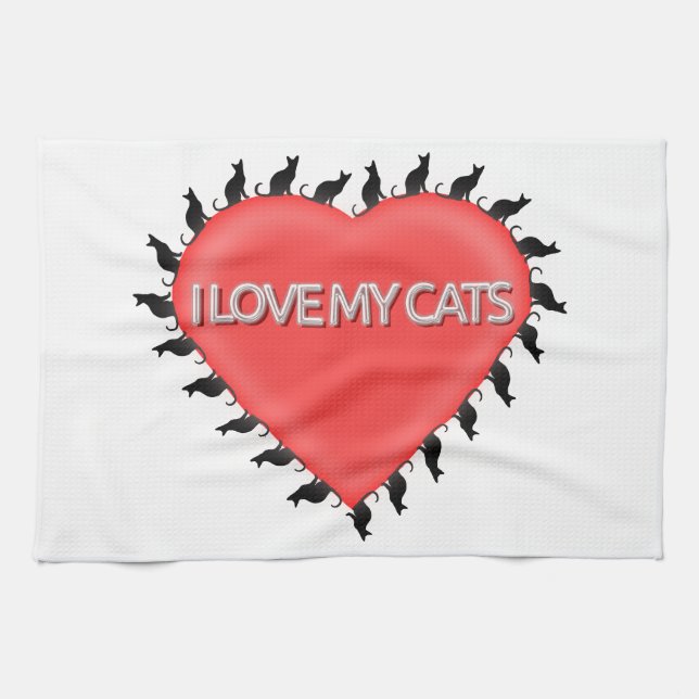 Ich Liebe meine Katzen Küchentuch (Horizontal)