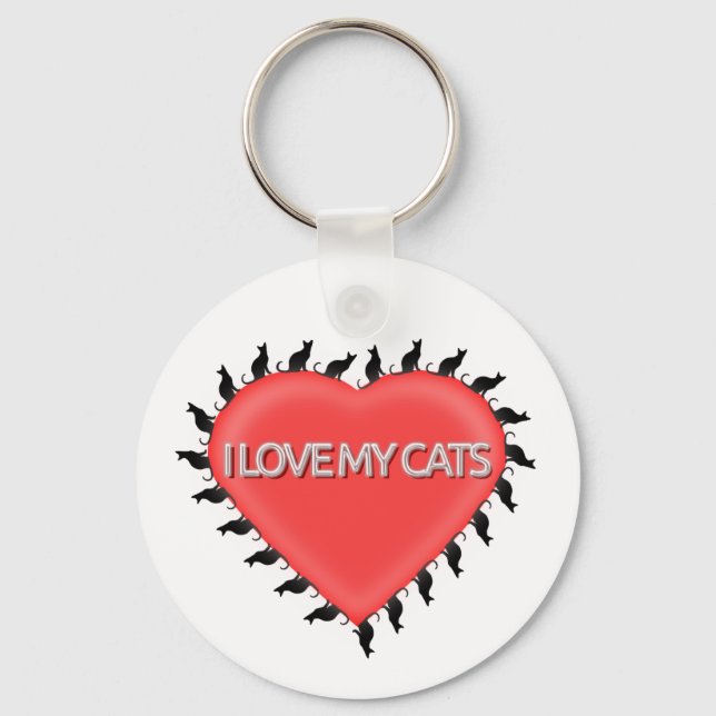 Ich Liebe meine Katzen Schlüsselanhänger (Vorderseite)