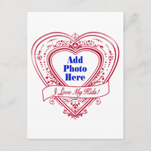 Ich Liebe meine Kinder! Foto Red Hearts Postkarte