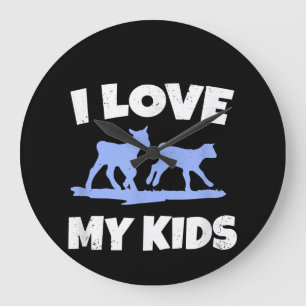 Ich liebe meine Kinder für ein Geschenk von Ziegen Große Wanduhr